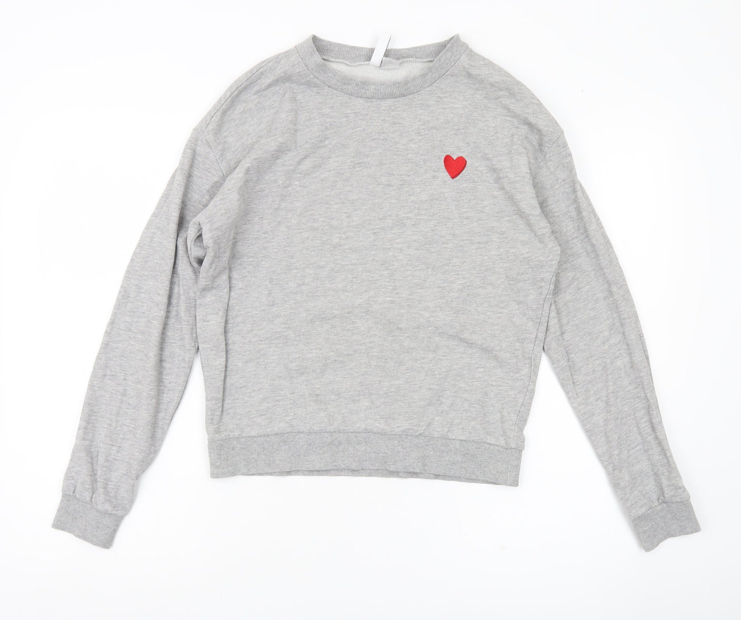 H&M Divided Women’s Grey Sweatshirt Small Heart Print