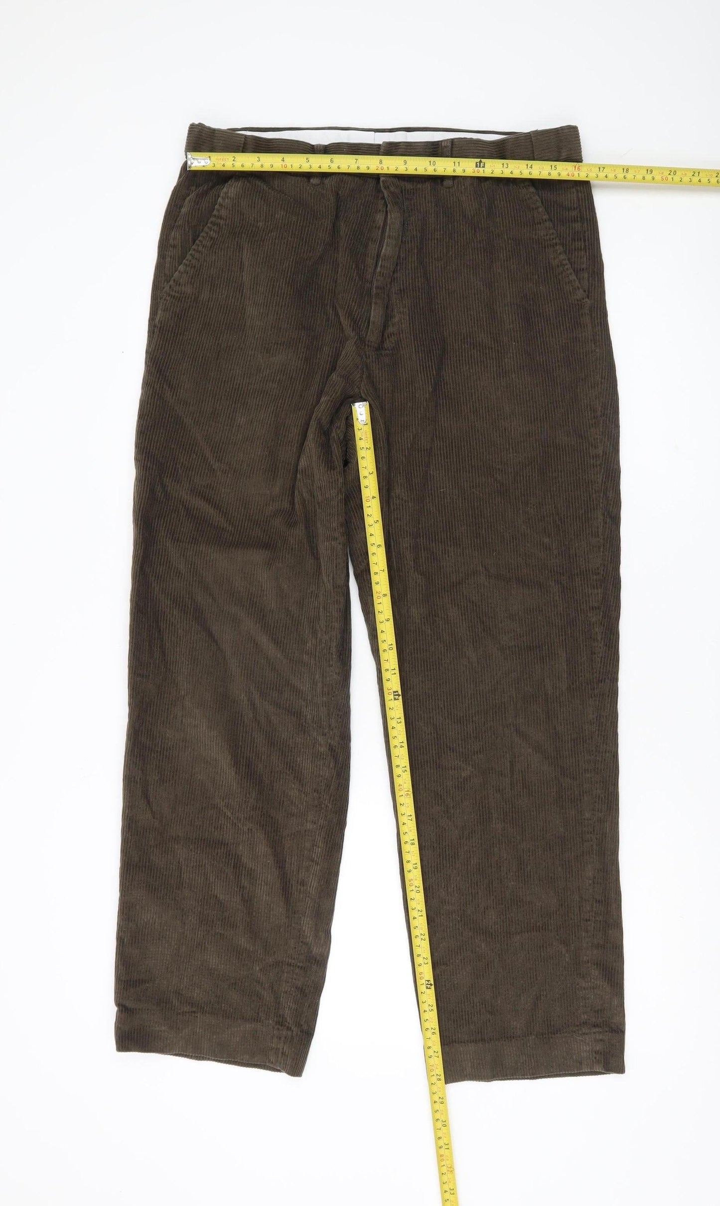 Pegasus Men's Brown Corduroy Trousers 34W 31L Straight Fit