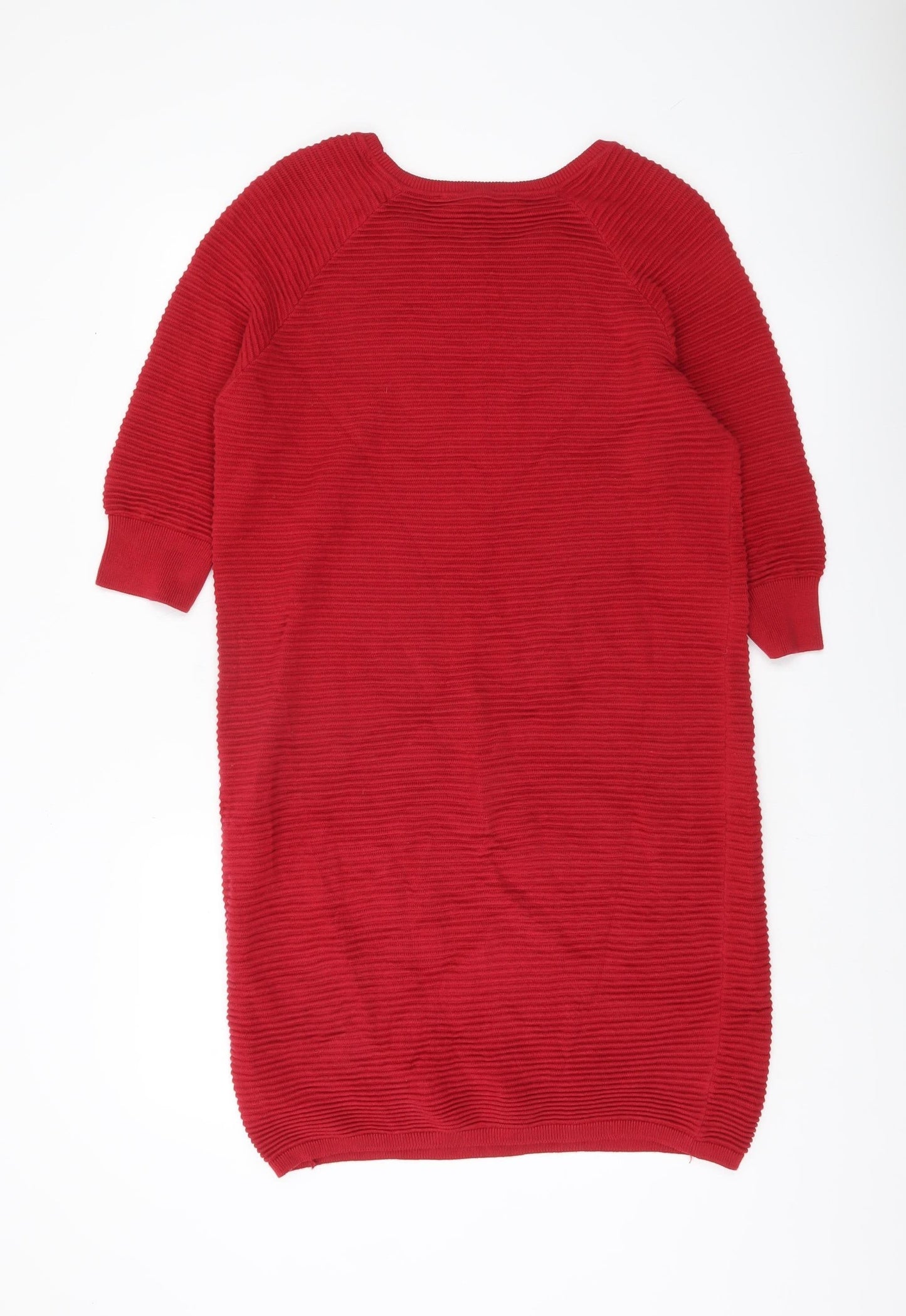 French Connection Women’s Red Jumper Dress S Cotton Knit