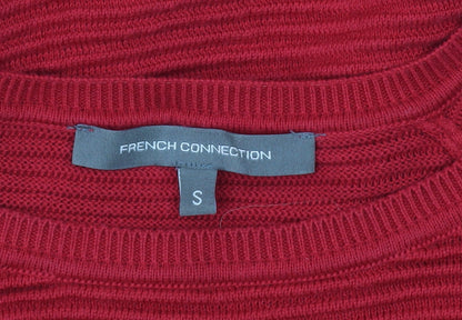 French Connection Women’s Red Jumper Dress S Cotton Knit