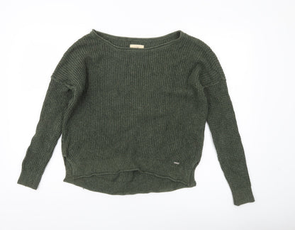 Womens UK Size M Hollister Green Pullover Jumper