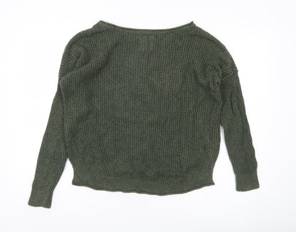Womens UK Size M Hollister Green Pullover Jumper