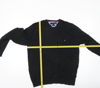 Tommy Hilfiger Men’s Black Cotton Crew Neck Jumper L