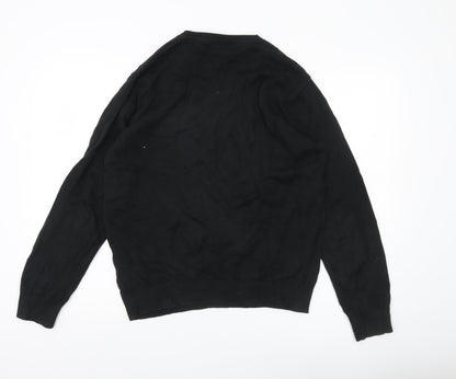 Tommy Hilfiger Men’s Black Cotton Crew Neck Jumper L