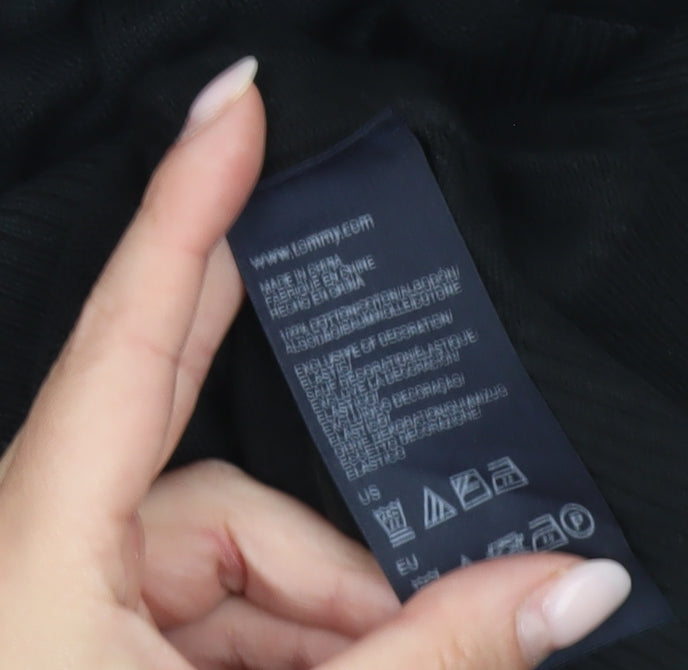 Tommy Hilfiger Men’s Black Cotton Crew Neck Jumper L