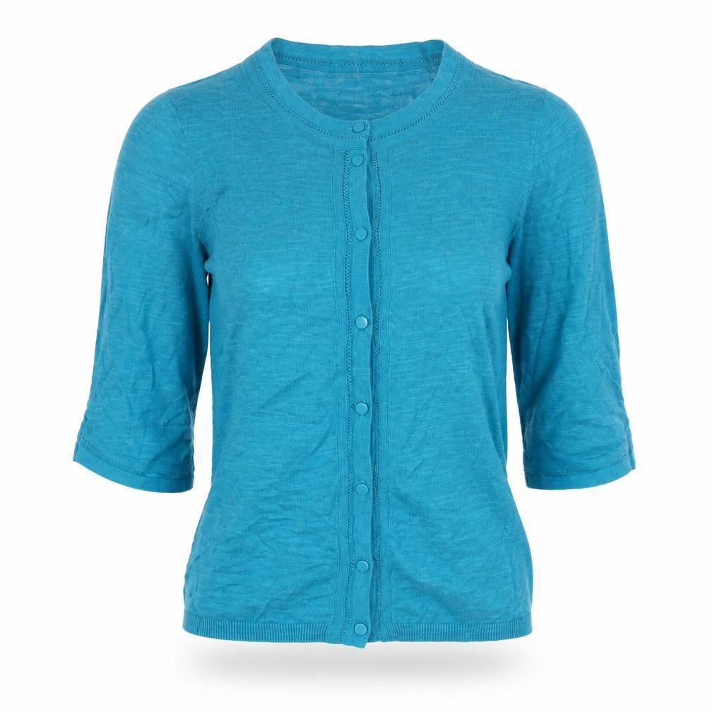 Womens UK Size 10 Laura Ashley Blue Cardigan Jumper