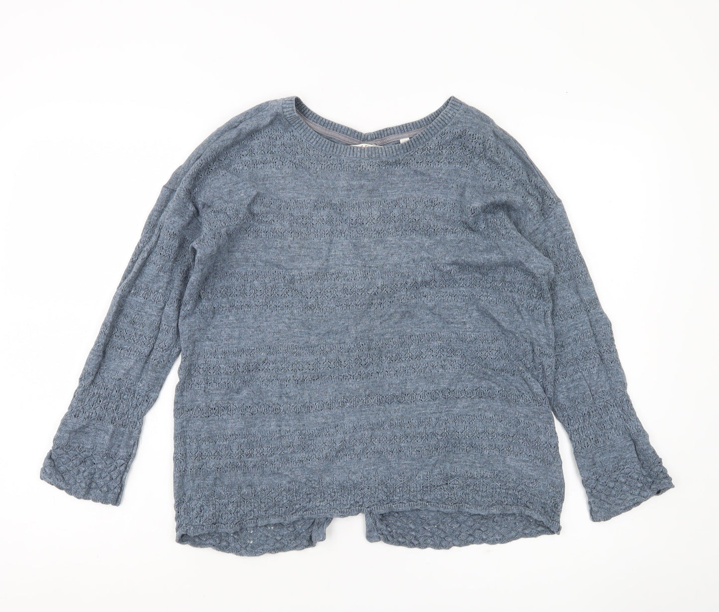 Womens UK Size 10 Fat Face Blue Cardigan Jumper