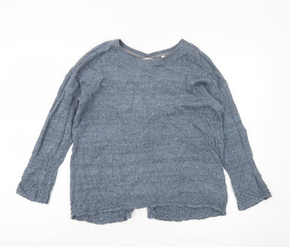 Womens UK Size 10 Fat Face Blue Cardigan Jumper