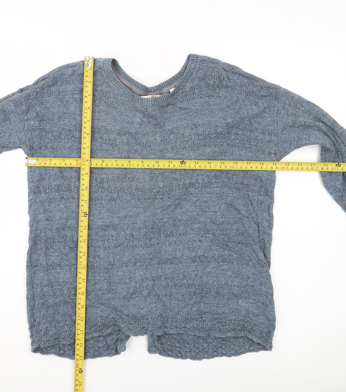Womens UK Size 10 Fat Face Blue Cardigan Jumper