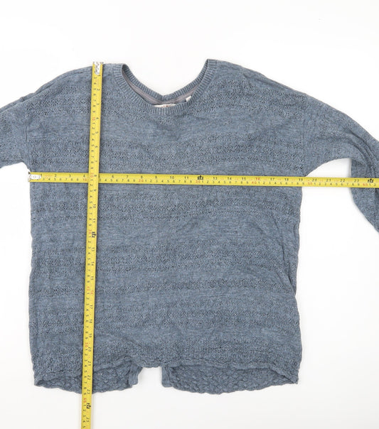 Womens UK Size 10 Fat Face Blue Cardigan Jumper