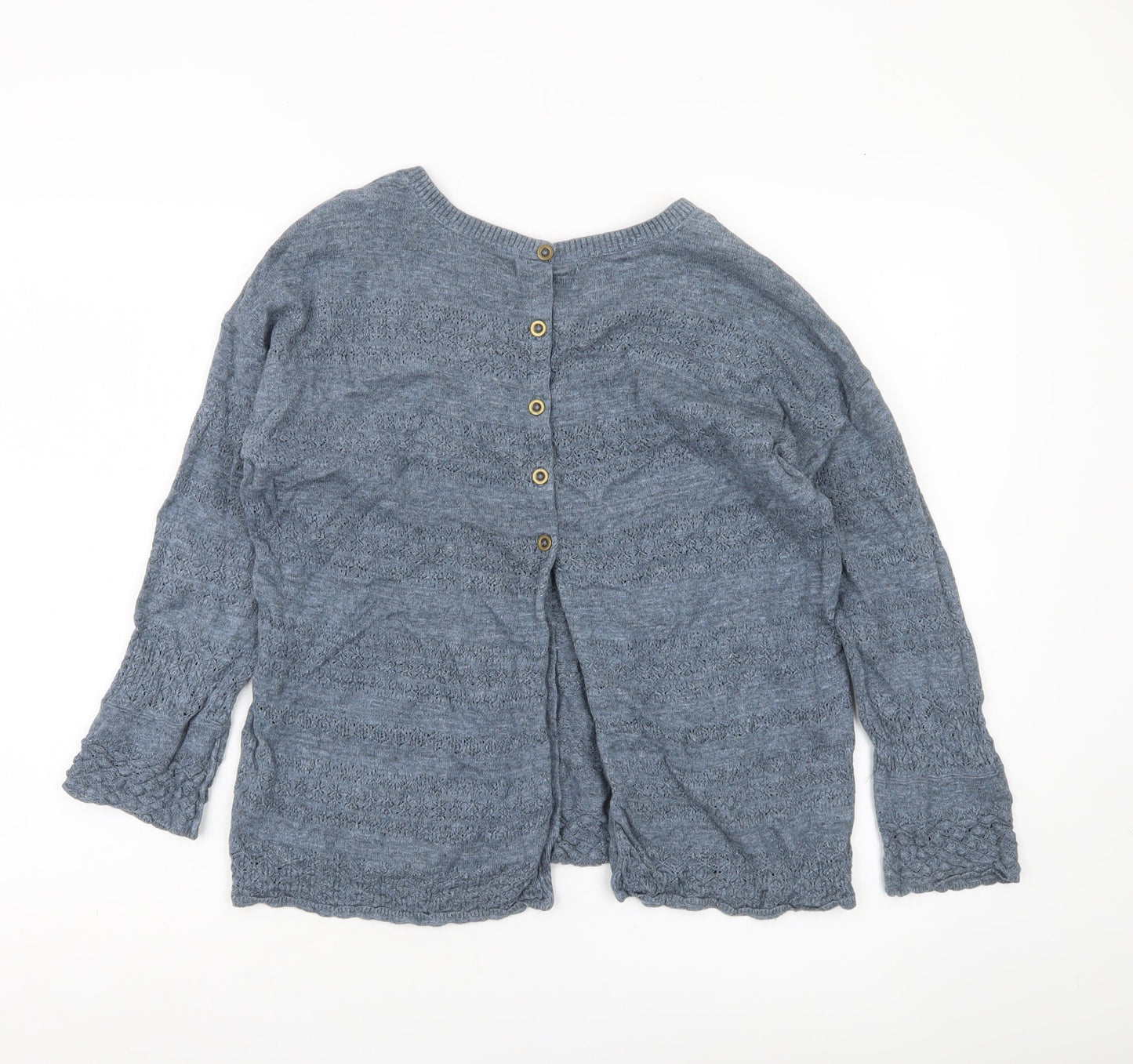 Womens UK Size 10 Fat Face Blue Cardigan Jumper