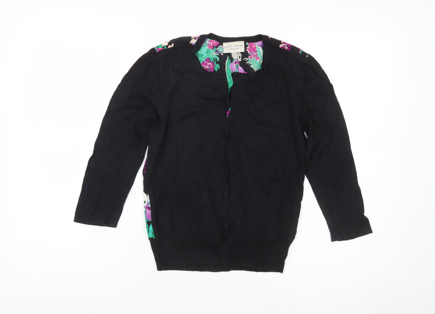 Womens UK Size 10 Laura Ashley Black Cardigan Jumper