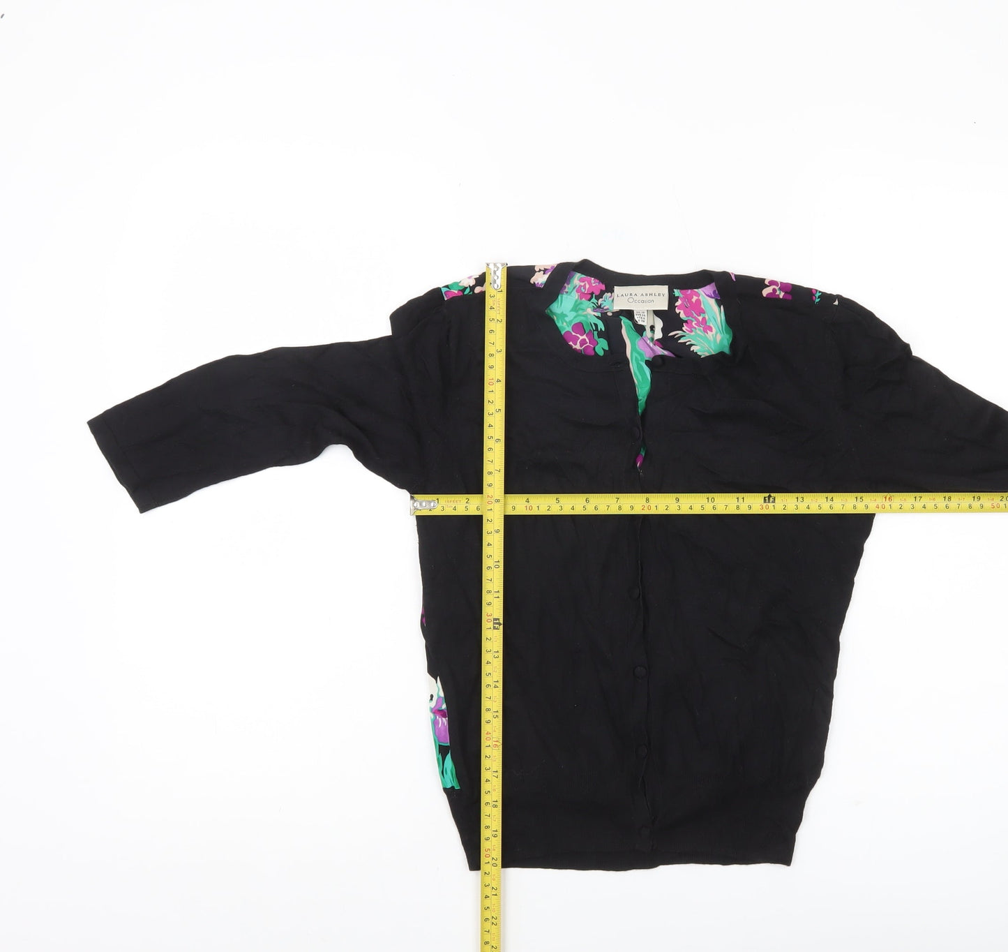 Womens UK Size 10 Laura Ashley Black Cardigan Jumper