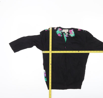 Womens UK Size 10 Laura Ashley Black Cardigan Jumper