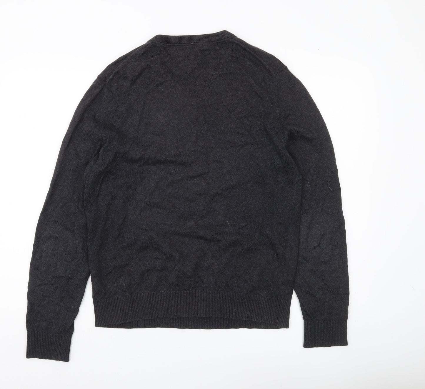 Tommy Hilfiger Men’s Black V-Neck Cotton Cashmere Jumper M