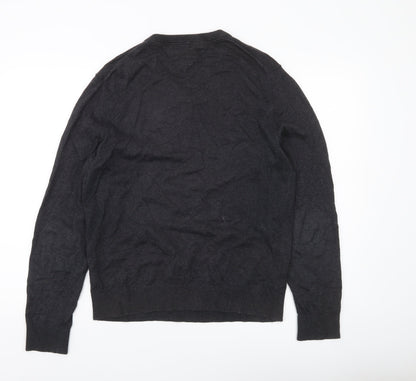 Tommy Hilfiger Men’s Black V-Neck Cotton Cashmere Jumper M