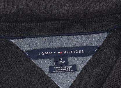 Tommy Hilfiger Men’s Black V-Neck Cotton Cashmere Jumper M