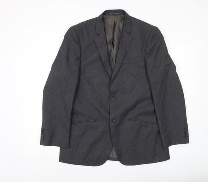 B&W Men’s Grey Regular Fit 40in Blazer Jacket Formal Business