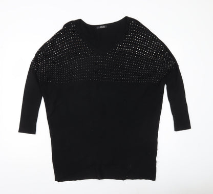 Womens UK Size S Quiz Black Pullover Jumper