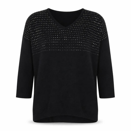 Womens UK Size S Quiz Black Pullover Jumper