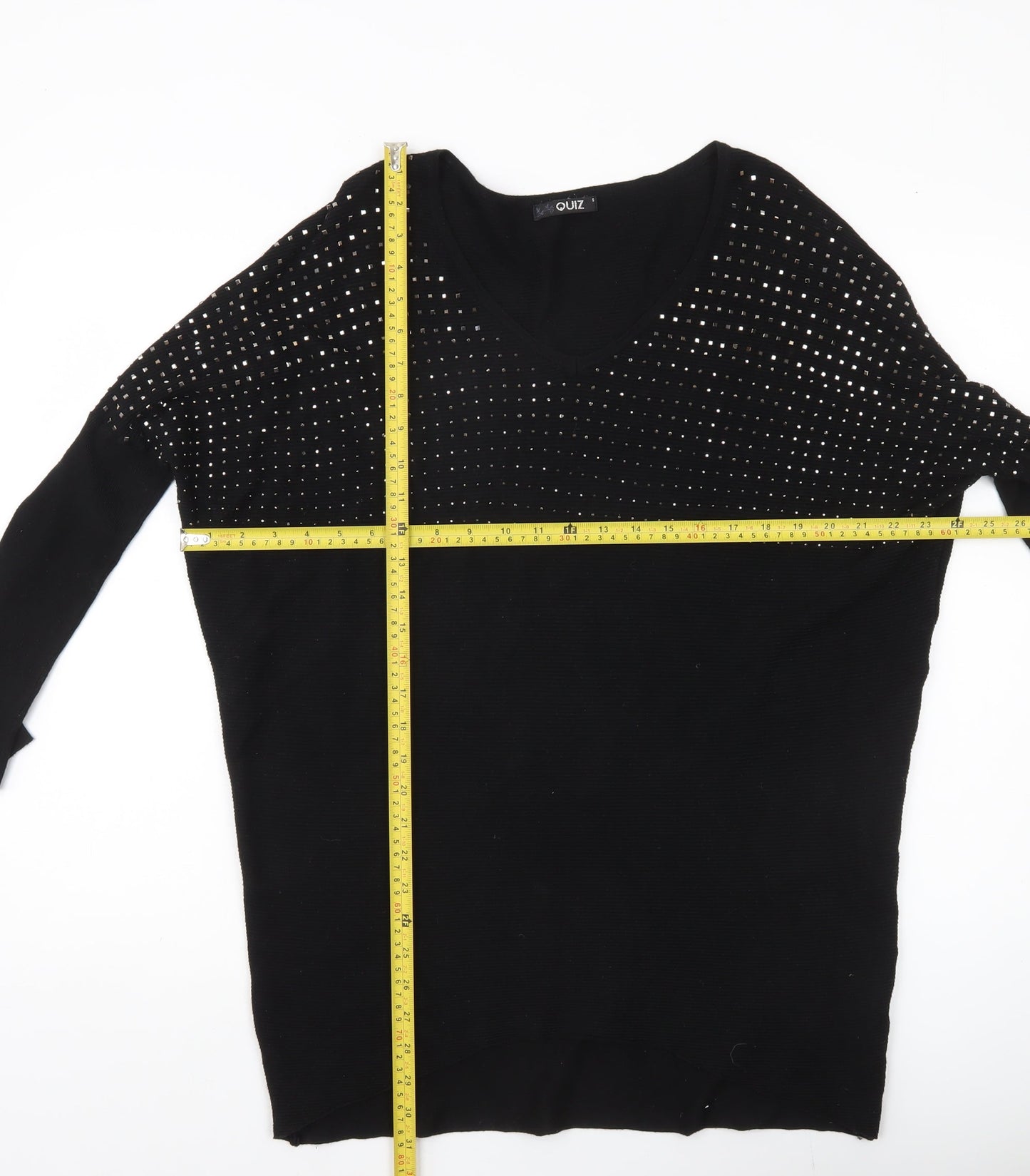 Womens UK Size S Quiz Black Pullover Jumper
