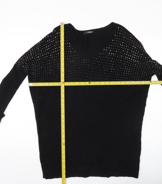 Womens UK Size S Quiz Black Pullover Jumper