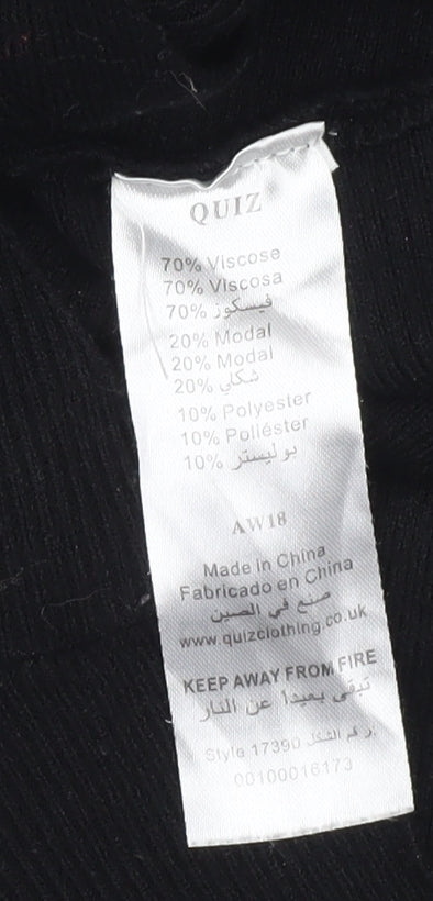 Womens UK Size S Quiz Black Pullover Jumper
