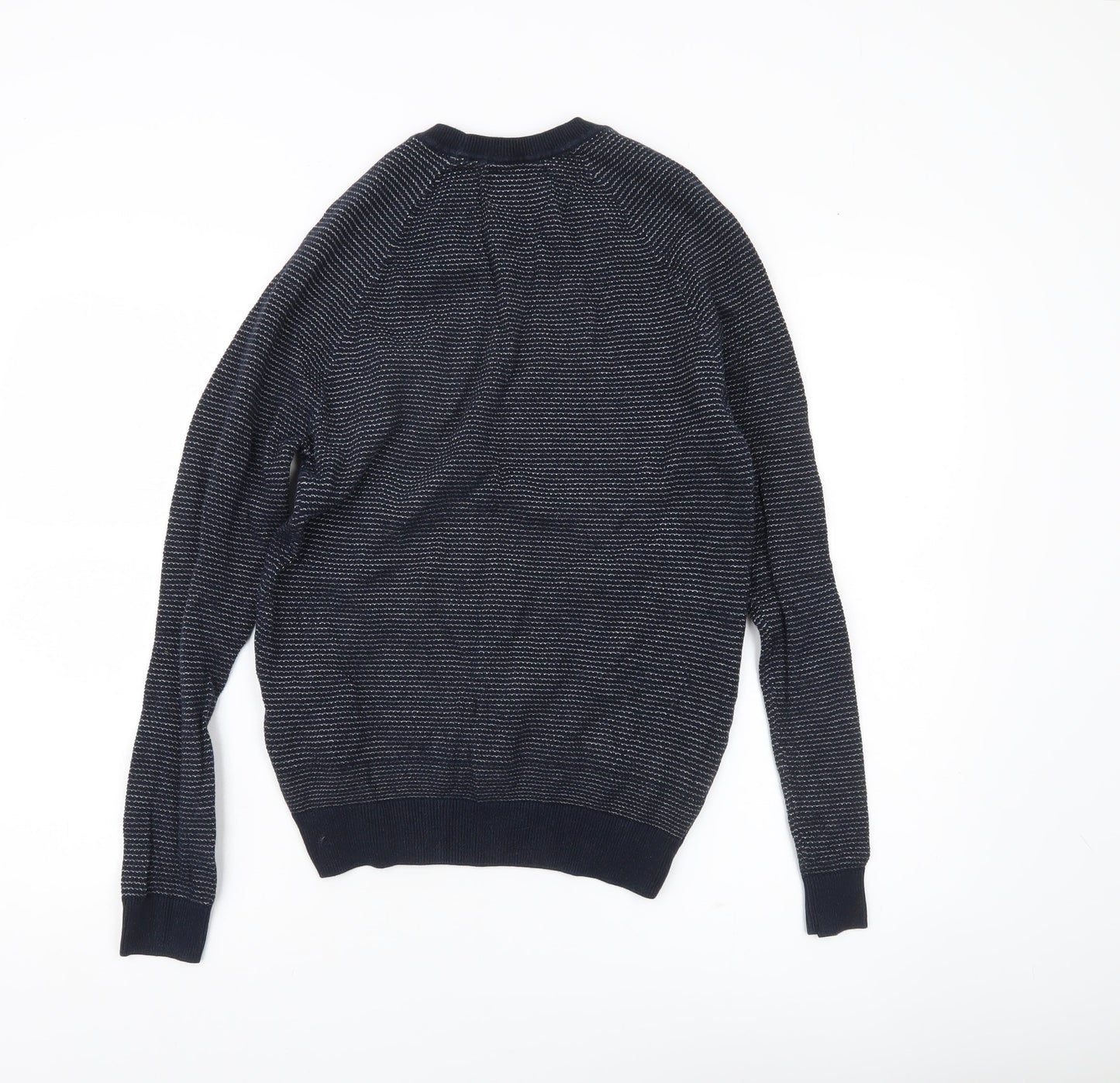 Superdry Mens Blue Small Pullover Jumper Crew Neck Cotton Knit