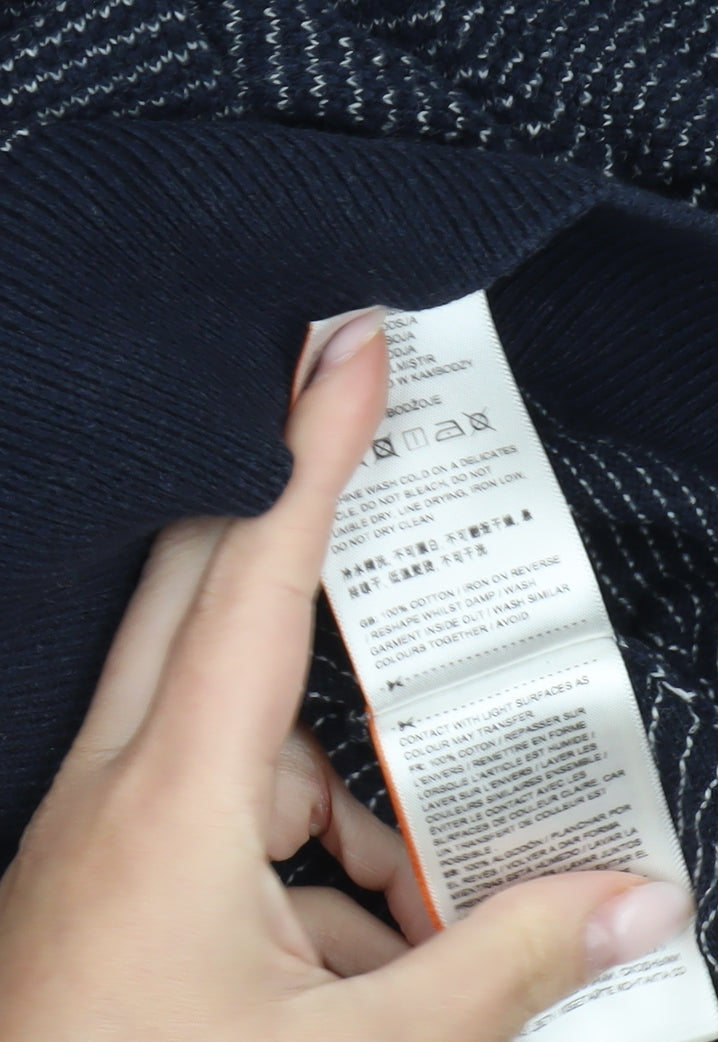 Superdry Mens Blue Small Pullover Jumper Crew Neck Cotton Knit