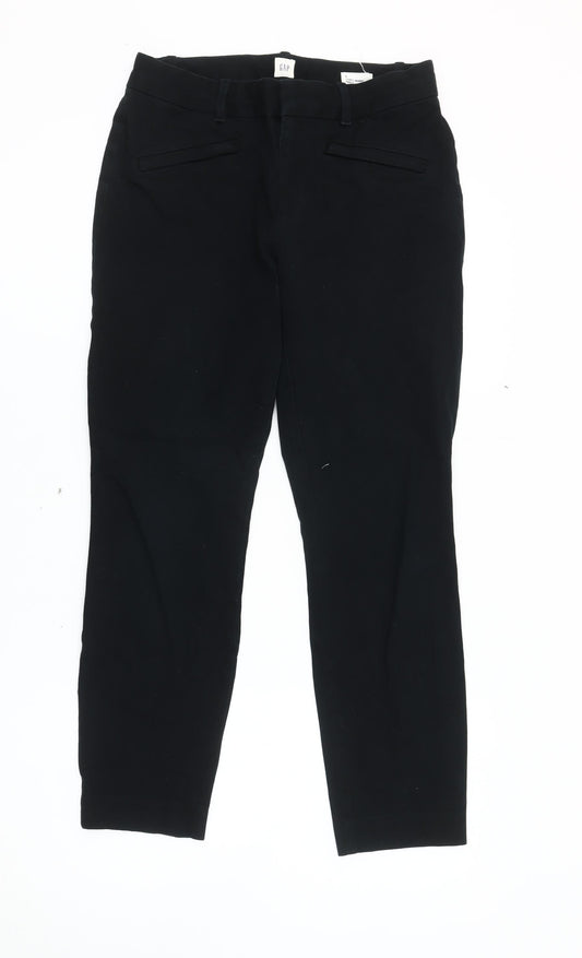 Womens UK Size 6 Gap Slim Fit Ankle Black Trousers