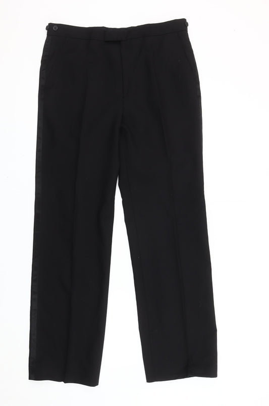 The Label Men's Black Dress Pants Trousers 34R Regular Fit Formal