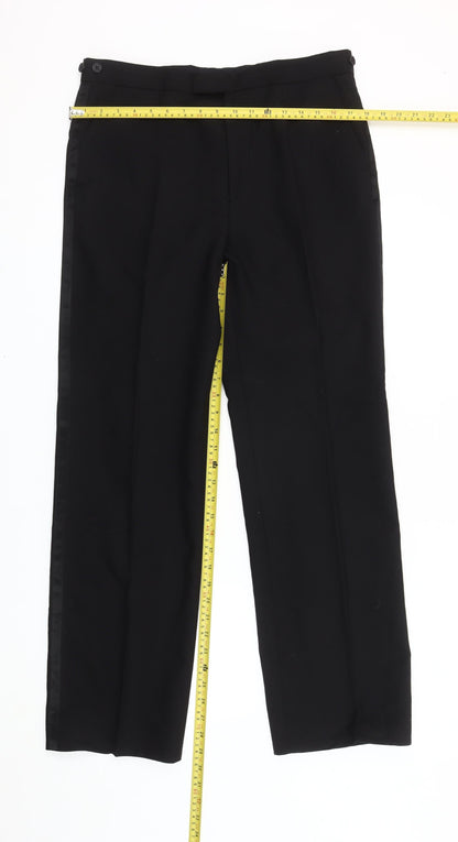 The Label Men's Black Dress Pants Trousers 34R Regular Fit Formal