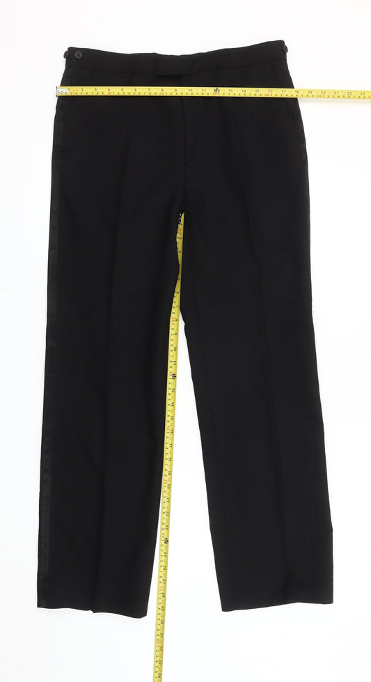 The Label Men's Black Dress Pants Trousers 34R Regular Fit Formal