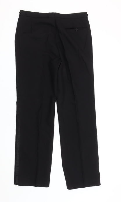 The Label Men's Black Dress Pants Trousers 34R Regular Fit Formal