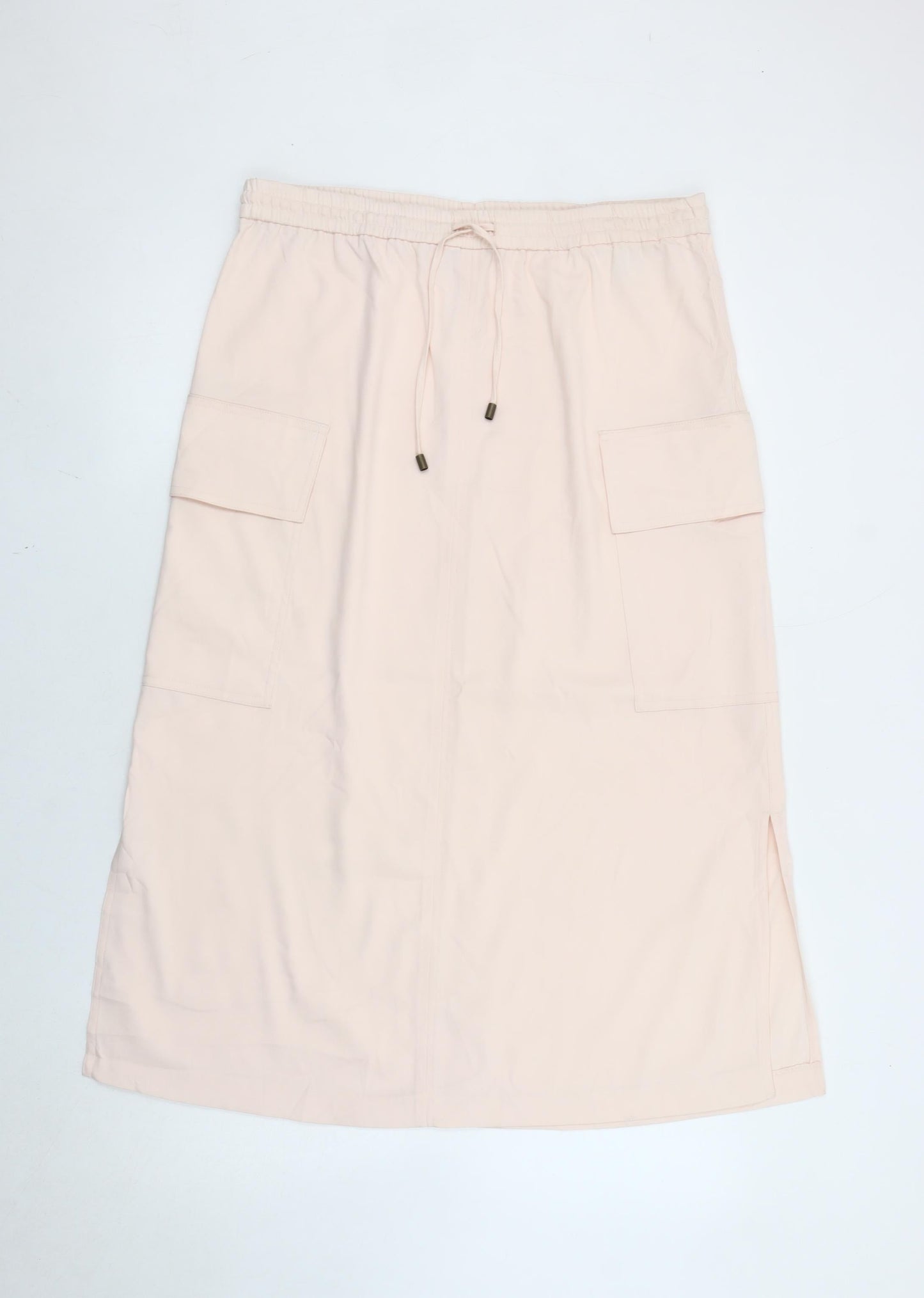 Marks and Spencer Womens Beige Cargo Skirt Size 14 Knee Length