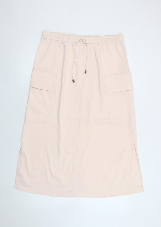 Marks and Spencer Womens Beige Cargo Skirt Size 14 Knee Length