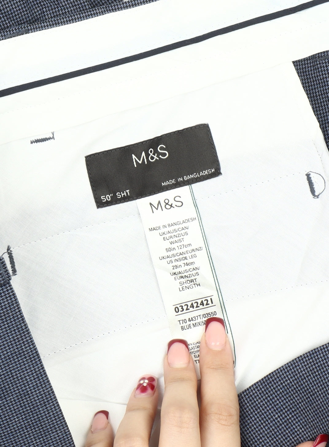 Marks and Spencer Men’s Blue Dress Pants 50W 29L Big & Tall