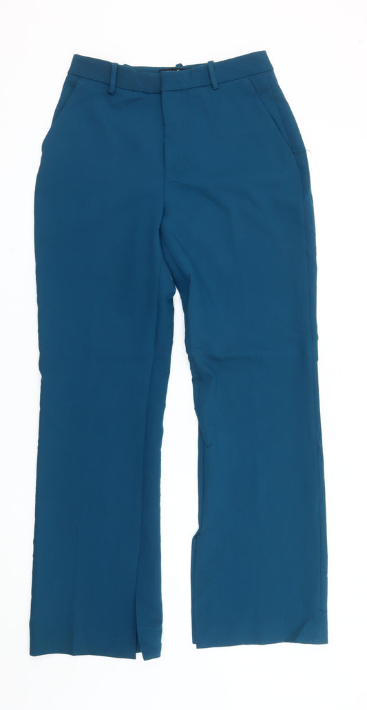 Womens UK Size M Zara Regular Fit Dress Pants Blue Trousers