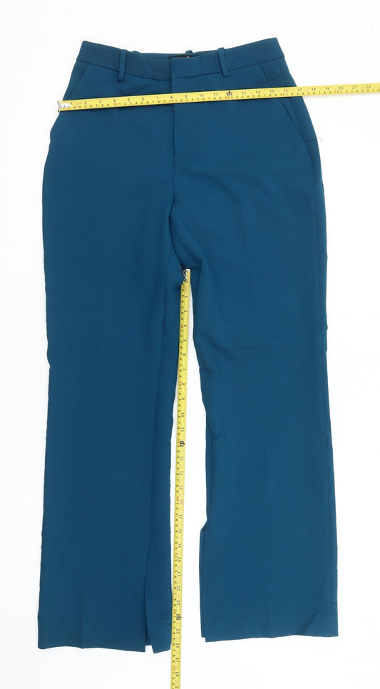 Womens UK Size M Zara Regular Fit Dress Pants Blue Trousers