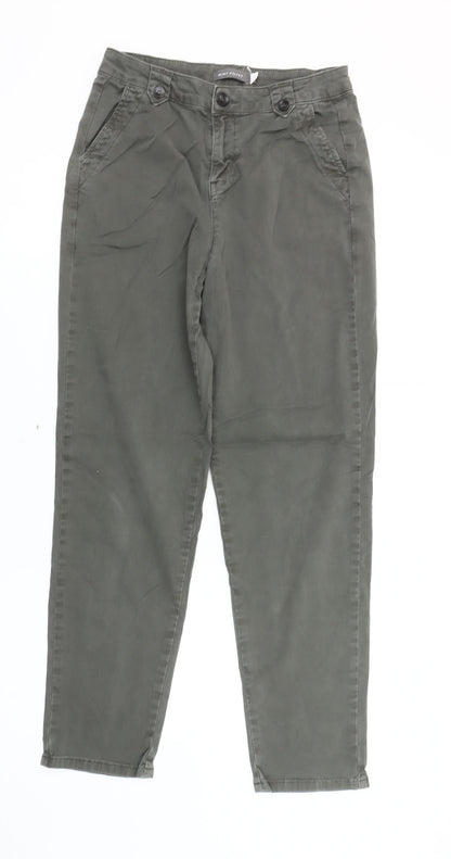 Womens UK Size 8 Mint Velvet Slim Fit Chino Green Trousers
