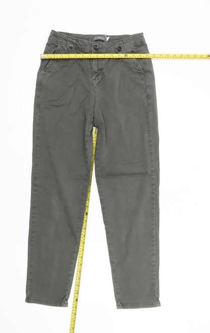 Womens UK Size 8 Mint Velvet Slim Fit Chino Green Trousers