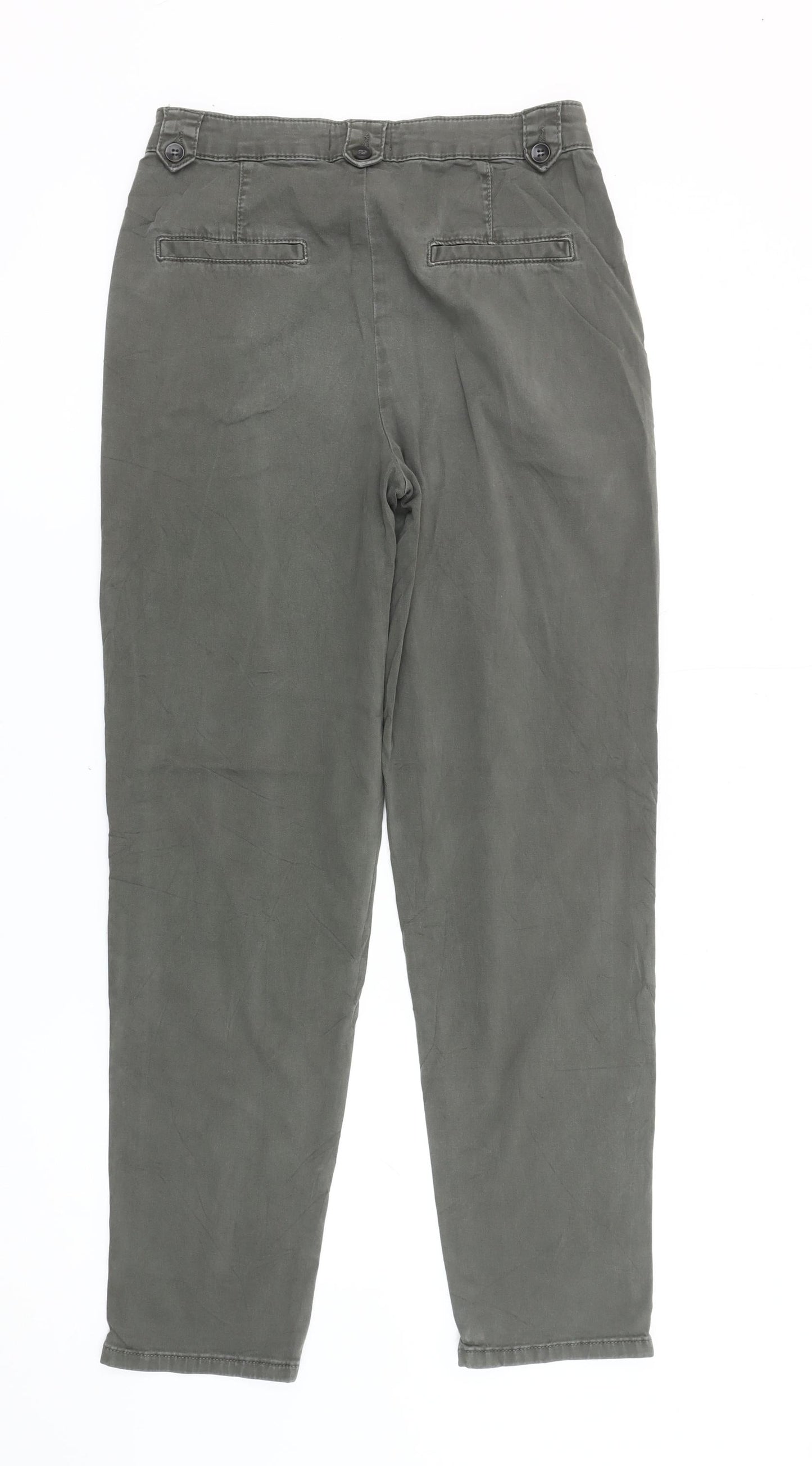 Womens UK Size 8 Mint Velvet Slim Fit Chino Green Trousers