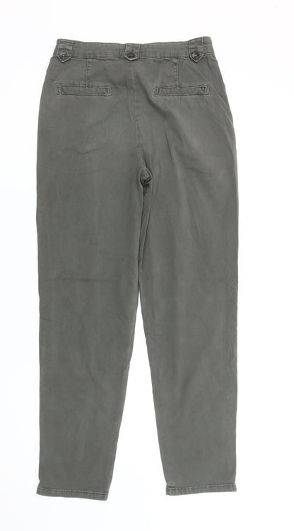 Womens UK Size 8 Mint Velvet Slim Fit Chino Green Trousers