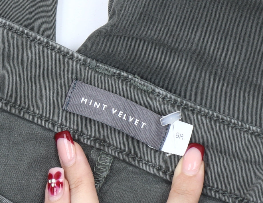 Womens UK Size 8 Mint Velvet Slim Fit Chino Green Trousers