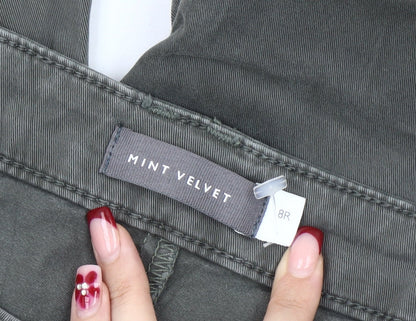 Womens UK Size 8 Mint Velvet Slim Fit Chino Green Trousers