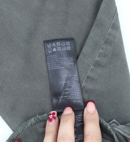 Womens UK Size 8 Mint Velvet Slim Fit Chino Green Trousers