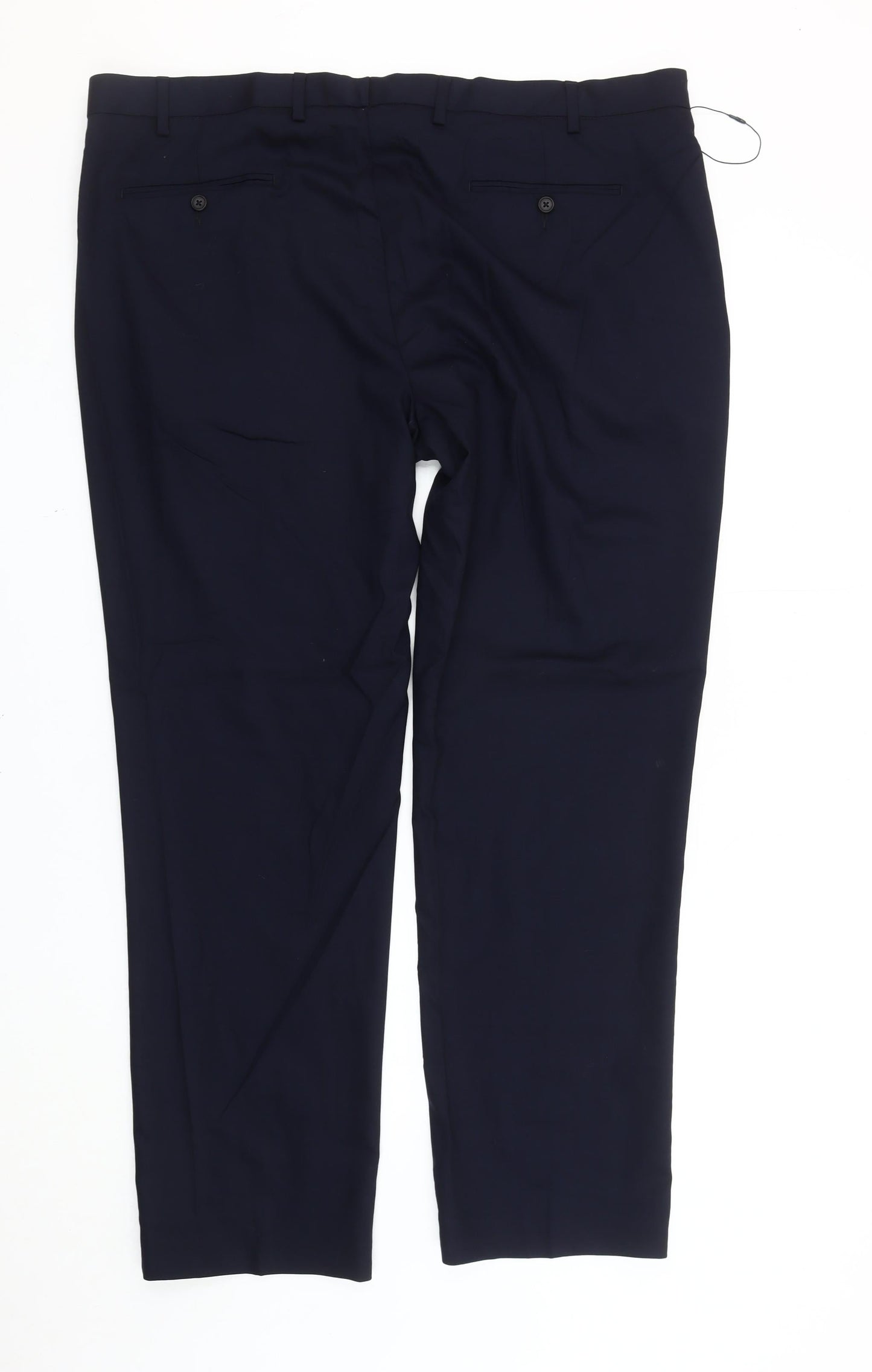 Marks and Spencer Men’s Blue Wool Blend Regular Fit Dress Pants 44W 31L