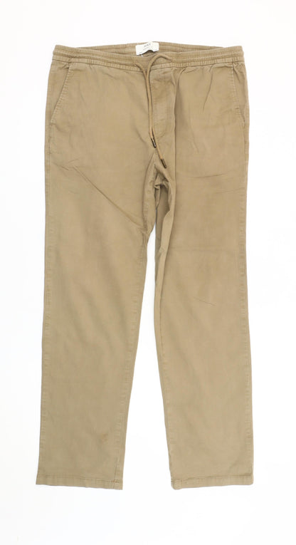 Marks and Spencer Men’s Beige Chino Trousers L Regular Fit 40W 30L