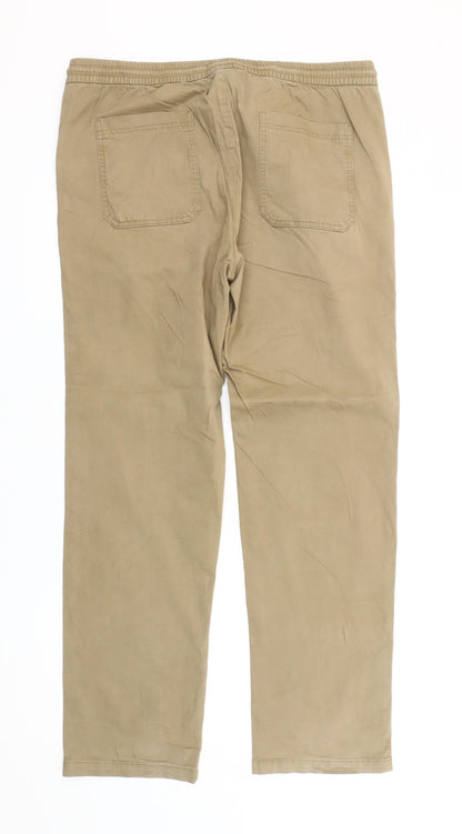 Marks and Spencer Men’s Beige Chino Trousers L Regular Fit 40W 30L