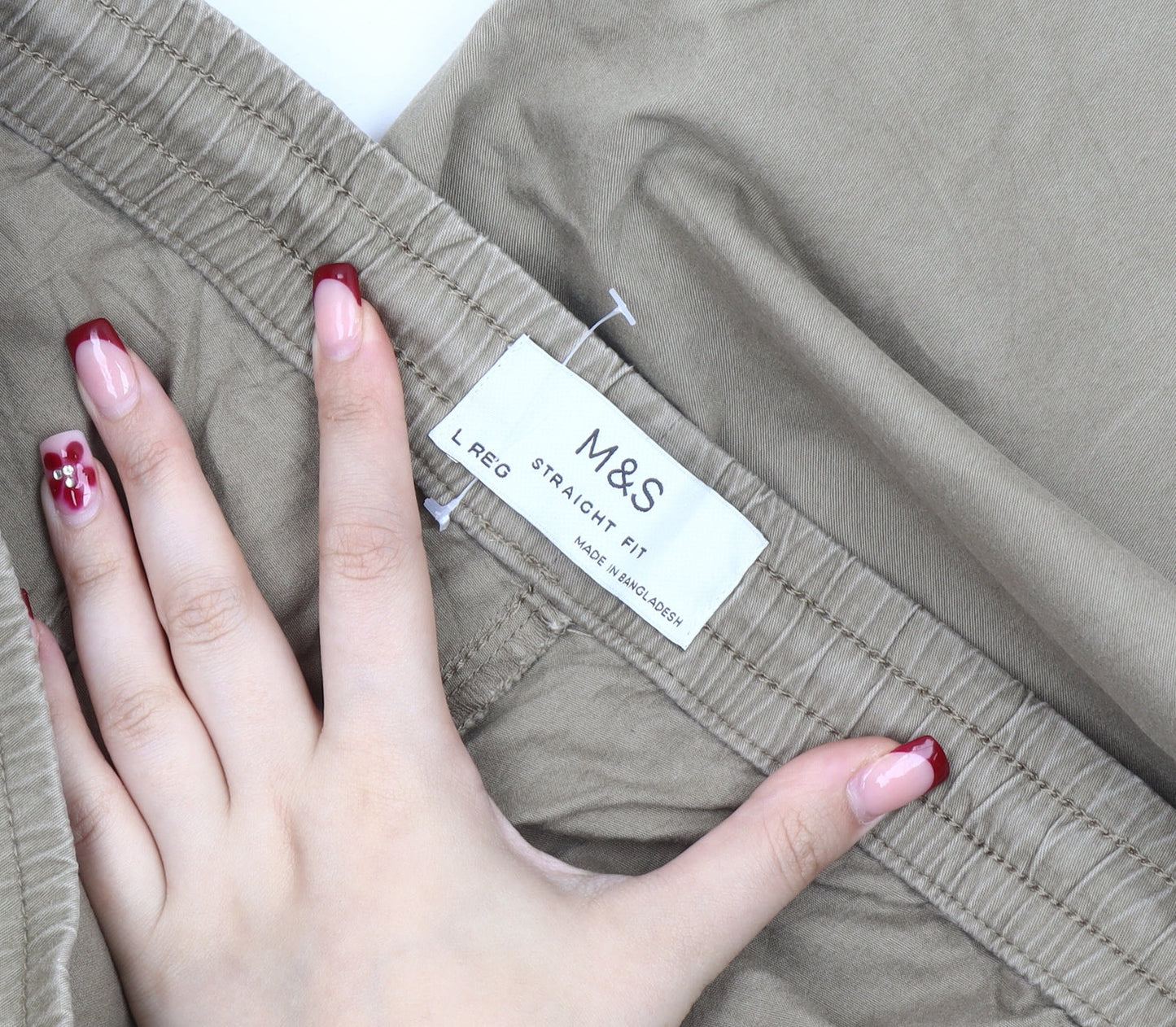 Marks and Spencer Men’s Beige Chino Trousers L Regular Fit 40W 30L